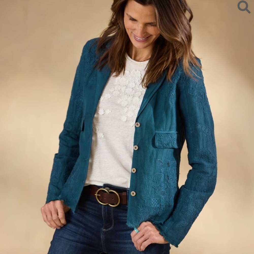 Sundance Living Teresa Lace Jacket pond blue